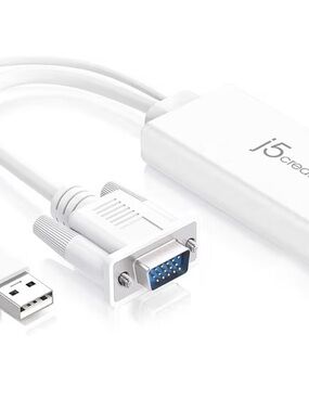 White VGA to USB Adapter Cable